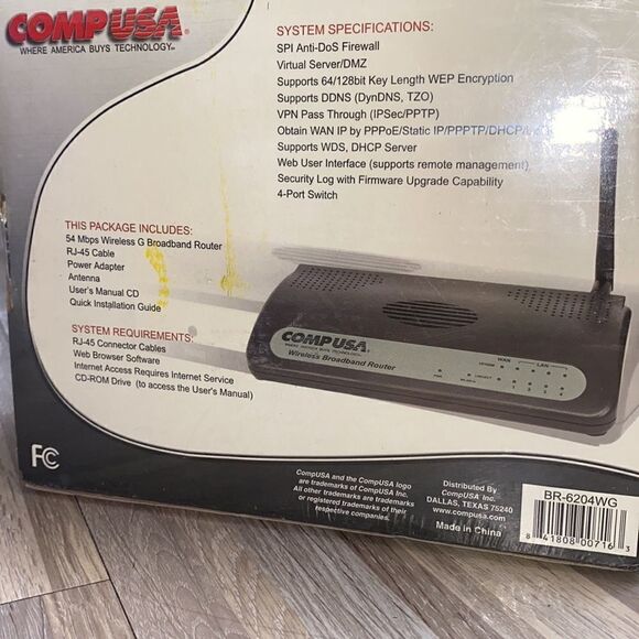 Router w/ AC Adapter Bundle vintage old computer 54Mbps Wireless G Broadband - Picture 4 of 5